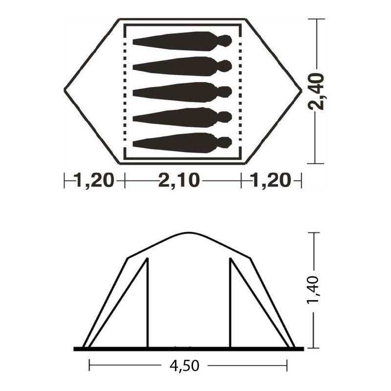 Carpa Touring 5 + Bolsa De Dormir Polar 300 0°C
