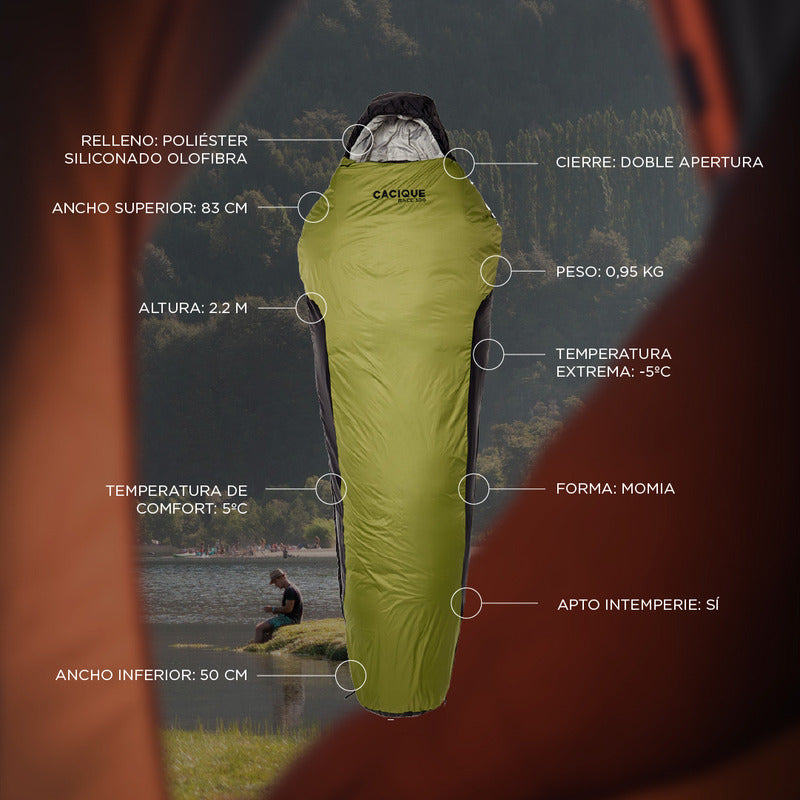 Bolsa De Dormir Race 100 -5°C + Funda Vivac Impermeable