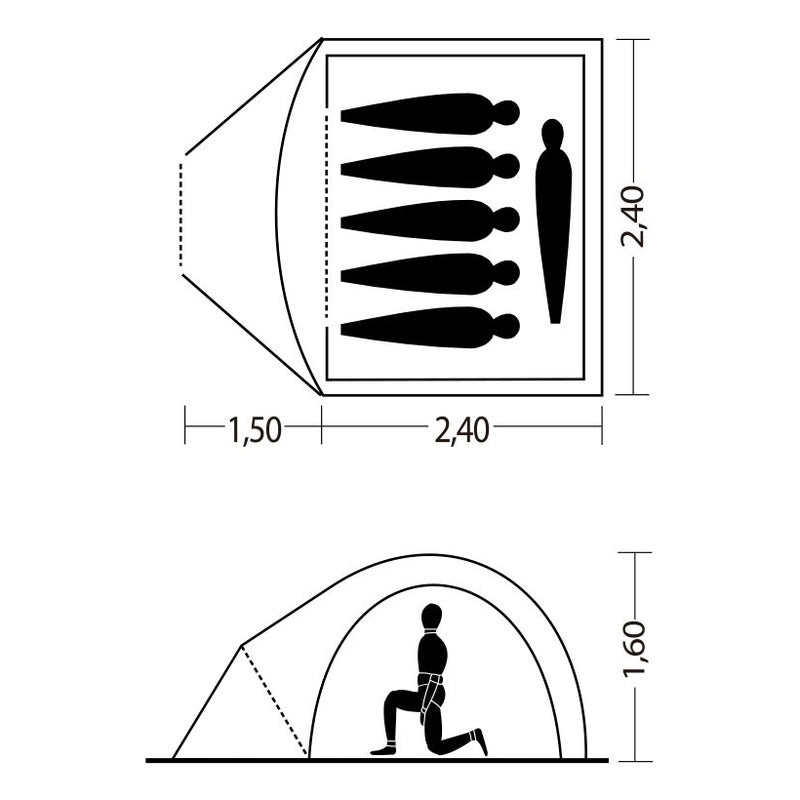 Carpa Trail 6 + Bolsa De Dormir Boreal X3 +5°c